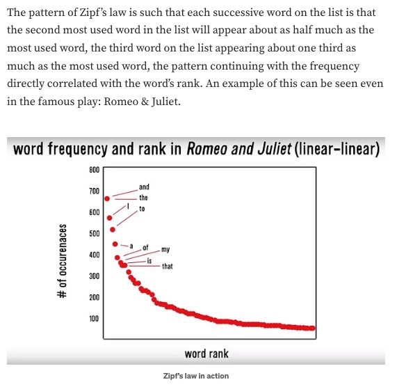 zipfs law and Romeo & Juliet